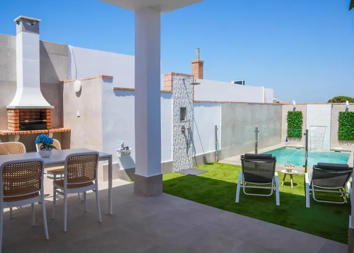 别墅 Cerca Conil-playa Gallardo 3 Con Piscina Privada - Solo Parejas O Familias 科尼尔-德拉弗龙特拉